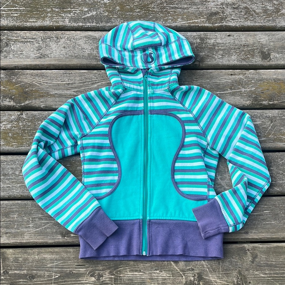 lululemon athletica  Striped Scuba Hoodie Size 6
